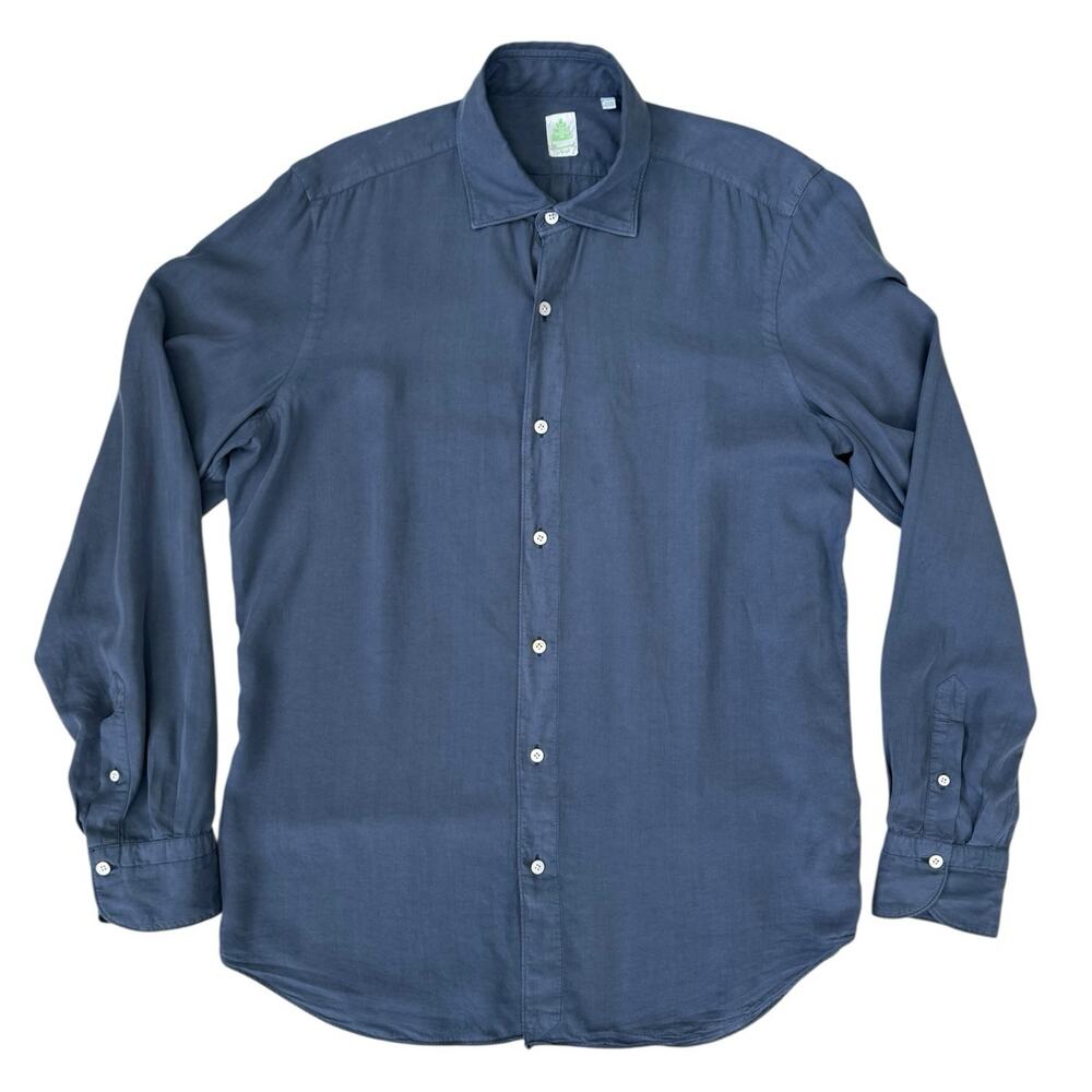 Finamore 1925 Napoli Shirt Slate Blue L
